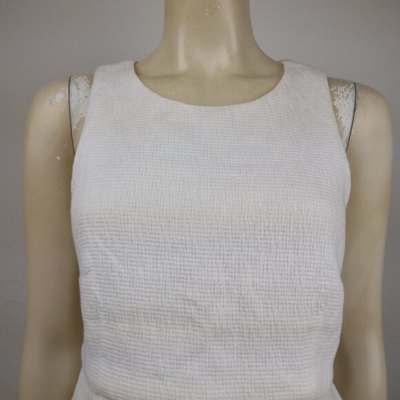 NWT HD in Paris white textured sleeveless peplum blouse top ladies size 8 - Picture 2 of 8